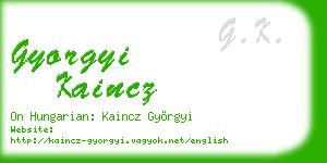 gyorgyi kaincz business card